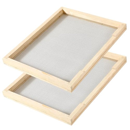 CroBlissful Beehive Inner Cover 10 Frame Ventilated Inner Cover Langstroth Style Beekeeping Ventilated Inner Cover Beehive Insulation Bee Hive Wooden Vented Beekeeping Tool Supplies (2 Pcs)