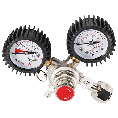 YaeBrew Dual Gauge CO2 Regulator for Draft Beer Homebrew Kegerator CGA320