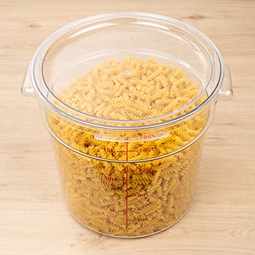 Restaurantware Met Lux 18 Quart Food Storage Container, 1 Round Commercial Storage Container - Lid Sold Separately, With Volume Markers, Clear Plastic Food Prep Bucket, Space-Saving Storage - size: 18 qt, style: 1 Count