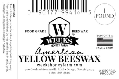 All Natural Food Grade Beeswax is Excellent for Polishing, Sealing, Cleaning Wood, Leather and Other Surfaces; 100% American Sourced; Made in USA (1 lb) - size: 16 Ounce (Pack of 1)