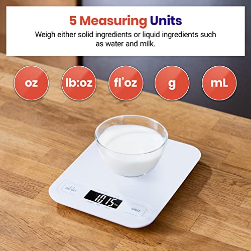 Etekcity Food Kitchen Scale, Digital Mechanical Weighing, Grams and Ounces for Weight Loss, Baking, Cooking, White - color: Clean White