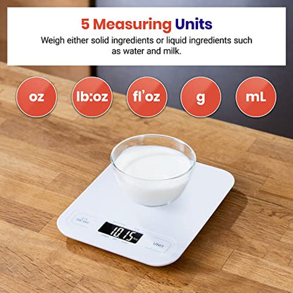Etekcity Food Kitchen Scale, Digital Mechanical Weighing, Grams and Ounces for Weight Loss, Baking, Cooking, White - color: Clean White