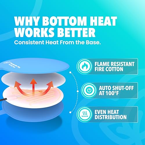 Brewing & Fermentation Heat Pad with Heating Thermostat - 12" Sourdough Starter Warmer Mat, Beer & Wine Fermenting - Heating Mat for Kombucha Jar, Carboy, Glass Jar, Fermentors with Heater Temp Strip - size: 12" Heat Mat + Heating Thermostat