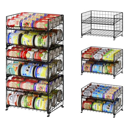 JKsmart 3-Pack Stackable Rack Organizer, Can Rack Storage for Kitchen Pantry Cabinet Holds Up to 64 Cans, 2-Tier Can Holders for Food, Multifunctional Dispenser for Snacks Soda - size: 2Tier-3 Pack