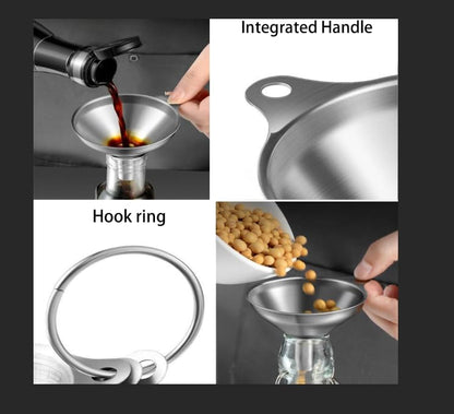 3PCS Kitchen Funnels Set,Stainless Metal Funnel for Filling Bottles - Tiny Small Medium Large for Essential Oils,Spice, Cooking,Powder,Flask，Perfume,Dry Ingredients Powde (Silver) - color: Silver