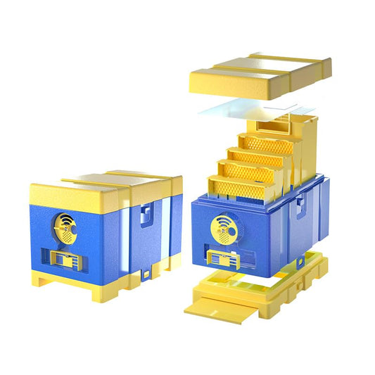 Queen Nuc Box Bee Mating Nuc Hive Bee House Mini Bee Hives Box Queen Rearing Box for Beekeeping (Blue)