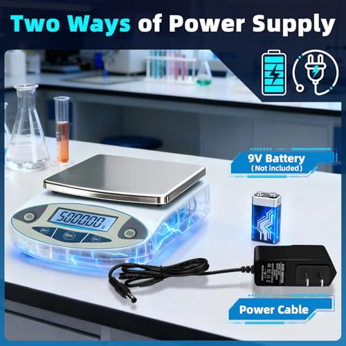 Lab Scale 5000g x 0.01g,13 Unit 0.01g Accuracy High Precision Digital Analytical Balance, Electronic Laboratory Precision Gram Scale Digital Kitchen/Jewelry/Scientific Scale - size: 5000gx0.01g