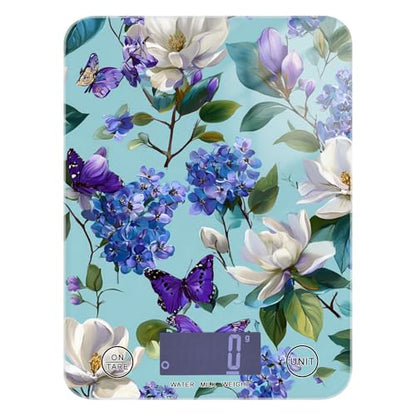 Food Scale Kitchen Scale for Baking Cooking Digital Food Weighing Measuring Scale Small Waterproof Electric Food Scale Elegant Hydrangeas Magnolias Butterflies - color: Elegant Hydrangeas Magnolias Butterflies