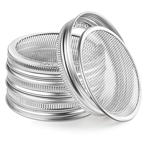 12 Pack Sprouting Lids, 316 Stainless Steel Screen Lid for 86mm Wide Mouth Mason Jar, Alfalfa, Broccoli Mesh Lids (wide mouth lids and rings 4 sets) - style: wide mouth lids and rings 4 sets