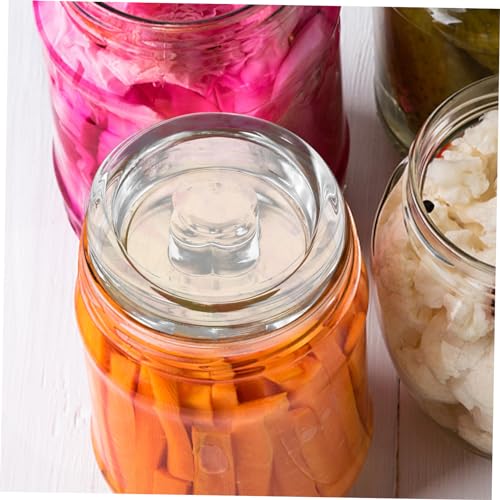 VICASKY Wide Mouth Mason Jar Fermenting Weight Heavy Glass Fermentation Lid for Pickles Sauerkraut Kimchi Reusable Household Fermenting Lid for Wide Mouth Jars Practical Canning Accessory