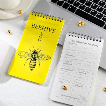 PerKoop 6 Pack Beekeeping Log Book Beekeepers Tracking Journal Beehive Log Waterproof Bee Hive Inspection Notebook Gift for Beekeepers Honey Bee Farming Tracker, 4 x 7.5 Inch