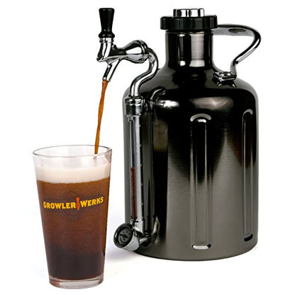 GrowlerWerks uKeg Carbonated Growler, 128 oz, Black Chrome - color: Black Chrome, size: 128 Ounces