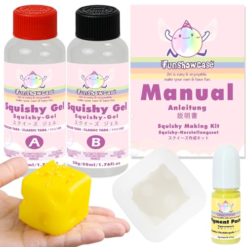 Taba Squishy Maker Squeeze Cheese Cube Silicone Gel Mold Kits Pack - color: Cheese Cube