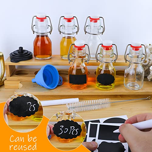 Swing Top Glass Bottles Set of 30, 2oz Small Airtight Bottles with Swing Top Lids, liquor bottles, Flip Top Bottles for Vanilla Extract, Juice Shot, Maple Syrup, for Wedding Party Favors & DIY Gifts