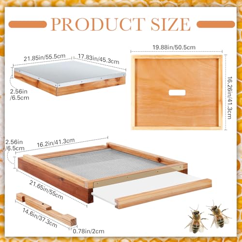 Cinnvoice 2 Set Beehive Parts Kit for 10 Frame Bee Hive, Includes Telescoping Top Cover, Inner Cover, Hive Screened Bottom Board, Entrance Reducer, Beekeeping Supplies Dipped in Beeswax