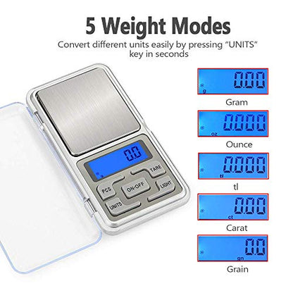 Digital Pocket Scale, 500g Capacity High Precision Balance of 0.01g, Mini Electronic Grams Reloading Weight Scale, Food Scale, Jewelry Gem Scale, Kitchen Scale - style: 1pcs