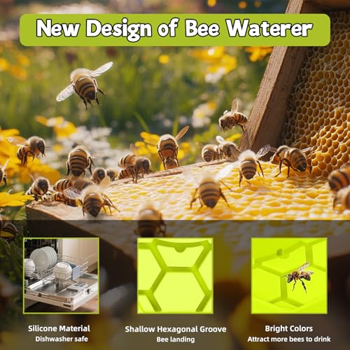 2Pcs Silicone Bee Water Station & Feeder for Regular & Wide Mason Jars, Versatile Garden Bee Waterer & Outdoor Bee Feeder, Durable, Essential for Backyard Garden Beekeeping