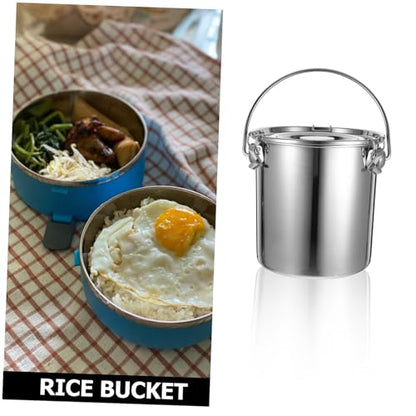 304 Stainless Steel Sealed Transport Bucket Locking Lid 6L Leak-Proof Food Storage Container for Cooking Oil Disposal and Grease Transport