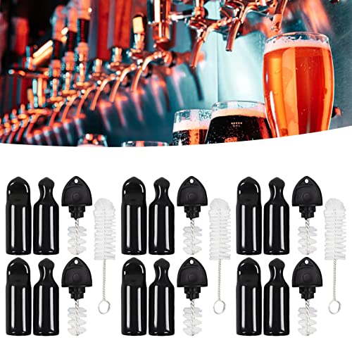 6Pcs Beer Faucet Cover 6Pcs Beer Tap Plug Brush 3 Long Cleaning Brush Draft Beer Tap Cover Tap Plug Beer Brush Beer Tap Clean for Most Standard American Draft Beer Faucet