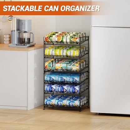 JKsmart 3-Tier Stackable Can Organizer, Storage Can Rack for Kitchen Pantry Cabinet, Holds Up to 72 Cans, Multifunctional Can Dispenser for Snacks Soda - size: 3 Tier-2 Pack