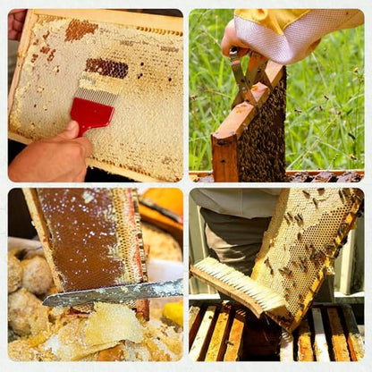 POLLIBEE 35Pcs Beekeeping Supplies Starter Kit with Bee Suit,Smoker & Frame Holder, Complete Bee Hive Tools Set with Oxford Bag for Beginner Beekeepers Men Women (XXL)