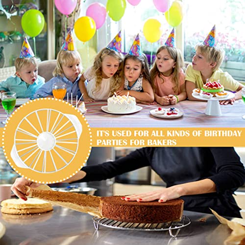 Cake Portion Cutter, Cake Divider Cheesecake Slicer for Even Slices Double-Sided 14 or 16 Slices, White