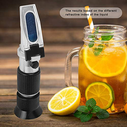 Refractometer with ATC, RHB-10ATC Digital Handheld 0-80% Meter, 0.1% Refractometer for Beer Wine Brewing