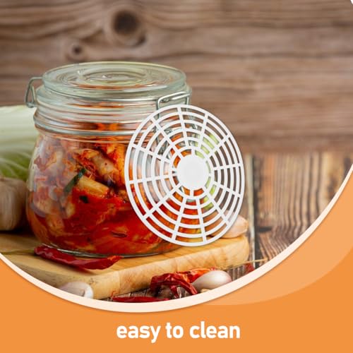 5-Pack Vegetable Pickling Press Tool for Wide Mouth Jars Reusable Fermenting Mesh Pickle Jar Plate Fermentation Accessory for Effective Flavor Extraction at Home