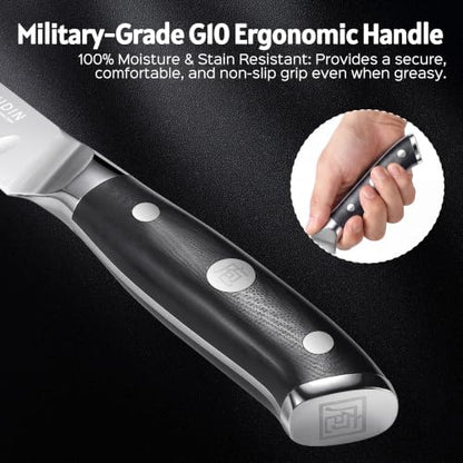 PAUDIN Brisket Knife, 12 Inch Dishwasher Safe Carving Slicing Knife for Meat, Razor Sharp German 1.4116 Steel Smoked Meat Cutter with Non-Slip Ergonomic G10 Handle & Gift Box, Perfect Gifts for Men - size: 12"