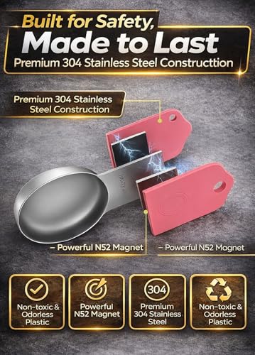 Magnetic Measuring Cups and Spoons Set304 Stainless Steel Dual Scale Set of 15, Strong N52 Magnetic Nesting Design with Leveler, for Dry&Liquid Ingredients, Dishwasher Safe(Colorful) - color: 7PCS Magnetic Measuring Cups & 8PCS Spoons Set Colorful