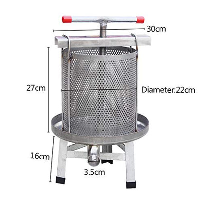 Honey Presser Beeswax Extractor Beekeeping Machine Stainless Steel Household Manual Honey Press Extractor Beekeeping Tool for Wine Honey and Juice Making (201 Stainless steel)