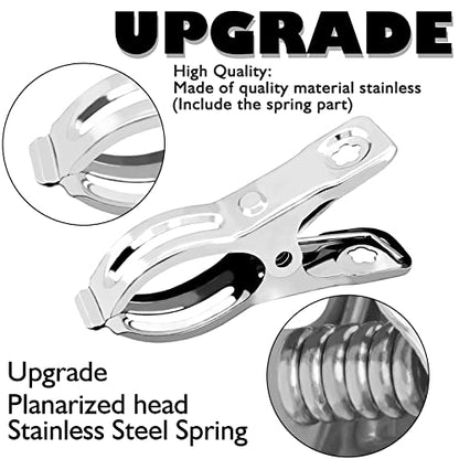 BESTEEL Upgraded 100 PCS Garden Clips, Greenhouse Clamps 100% Stainless Steel Heavy Duty Greenhuose Clips for Netting - Strong Grip to Hold Down Shade Cloth or Plant Cover on Garden Greenhouse Hoops - size: 100PCS