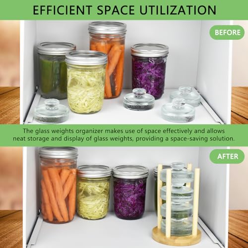 Artcome Glass Weights Organizer - Space Saving Compact Design - Fermentation Weights Holder - Efficient Organization of Kitchen Cabinets & Countertops to Minimize Clutter - Organize up to 4-5 weights - size: holder x 1pc