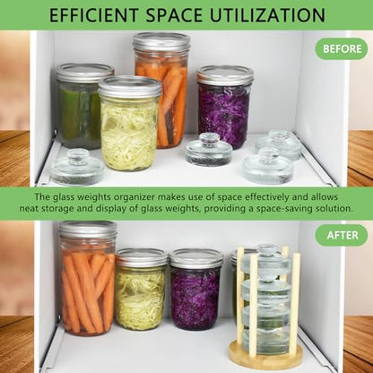 Artcome Glass Weights Organizer - Space Saving Compact Design - Fermentation Weights Holder - Efficient Organization of Kitchen Cabinets & Countertops to Minimize Clutter - Organize up to 4-5 weights - size: holder x 1pc