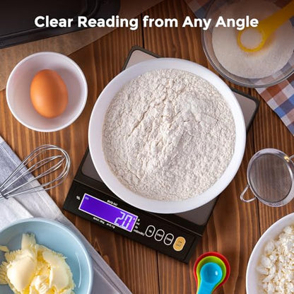 Bonvoisin Baking Scale 0.1 Gram Accuracy Digital Scale for Kitchen, Candle, Soap and Sourdough Bread Making, with Percentage Weighing Function, Weigh in Grams, Pounds and Ounces (10 lb)