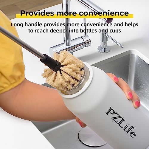 2-in-1 Water Bottle Brush, Water Bottle Cleaner & Straw Brush Cleaning Scrubbing Brush 15 in Long Bottle Brush Detachable Head Multi-Function Cleaning Brush Homework Cleaning Brushe - color: 3pcs/Brown