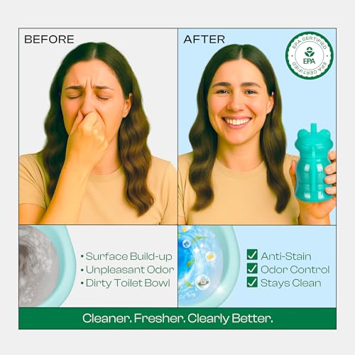 Automatic Toilet Tank Cleaner Bottles, Bowl Freshener & Odor Control | Continuous blue water freshness, daily maintenance, slow-release formula, easy drop-in use