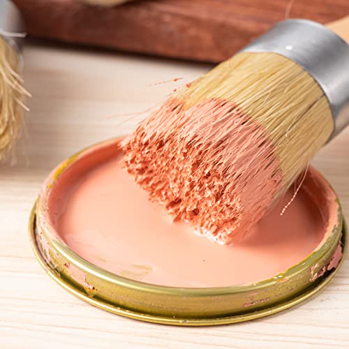 Mister Rui Chalk Wax Paint Brush 3 pcs, Large Wax Brush, Brushes for Furniture, Acrylic Paint, Milk Paint, Natural Bristles, 1 Small Round Brush and 2 Large Oval Brushes - size: 3PCS, 1 Large, 1 Medium, 1 Small