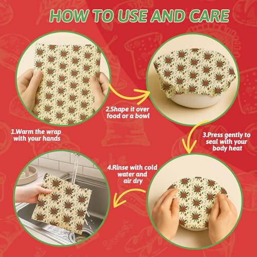 5PCS Christmas Beeswax Bread Bags Set – 2 Reusable Bread Bags + 3 Wax Paper Sheets,Eco-Friendly Beeswax Wraps for Food,Homemade Sourdough,Cheese,Snacks & Fruit,Holiday Gift for Bakers Kitchen Lovers - color: Bread Bags-Christmas