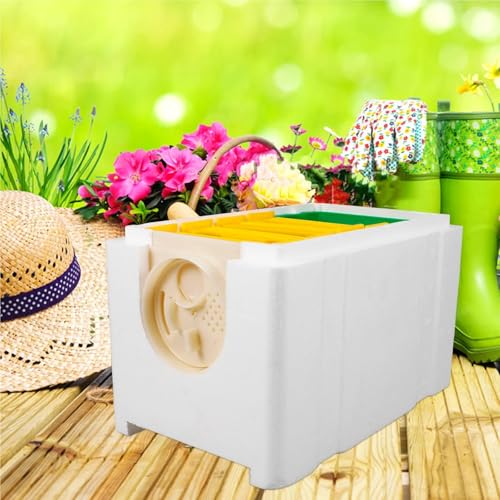 Nuc Box for Bees Plastic Bee Feeder 4 Frames White Mini Breeding Box Durable Compact for Garden Beekeeping Equipment Kit Hive Tool