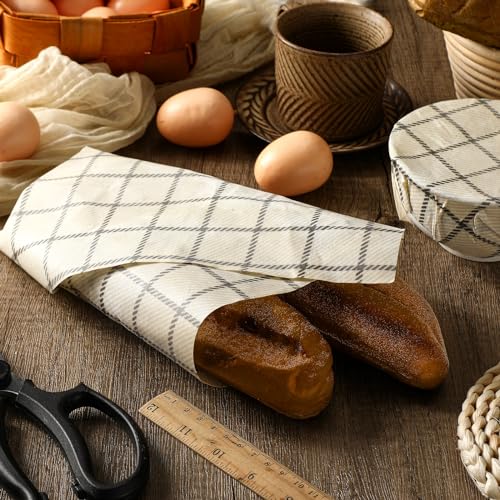 Mindsoft 17 x 23 Inch Reusable Beeswax Food Wrap for Bread Sandwich Wrapper Beeswax Paper Organic Bowl Dishes Covers Sustainable Food Cheese Fruit Snacks Storage Containers Keeper(Classic Style) - style: Classic Style