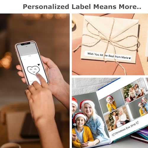 SUPVAN E10 Bluetooth Label Maker Machine with 3 Tapes, Continuous Waterproof Label, Versatile App with 35 Fonts and 1k+ Icons, Inkless Labeler for Home, Kitchen, School, Office Organization, Black - color: Black