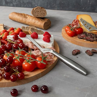 BOSKA Stainless Steel Cheese 3 Knife Set - Copenhagen for All Types of Cheese - Multi-Functional Cheese Slicer - Handheld Slicer - Silver Non-Stick - Dishwasher Safe - for Kitchen Cooking