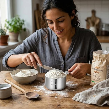 Measuring Cup, 1 Cup Stainless Steel spoon, Great for Wet and Dry Ingredients, Use as Dog Food Scoop,Dishwasher Safe