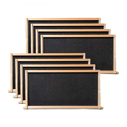 BeeCastle Heavy Wax Coated Langstroth Unassembled Deep/Brood Box with Frames and Beeswax Coated Foundation Sheet (8 Frame) - size: 8 Frame