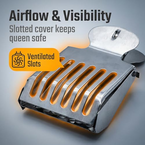 Queen Bee Catching Clip for Beekeeping Hives, Silver-Tone Metal Spring Cage Tool for Inspection and Identification, 1 Piece Handheld Holder Compatible with Queen Marking kit