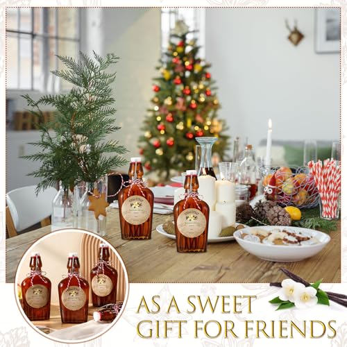 Uiifan 2 Pack 8 oz Vanilla Extract Bottles with Swing Top Flask Whiskey Pocket Amber Glass Flask for Homemade Vanilla Extract Lemon Kombucha Water Apply Christmas Wedding Gift (Amber) - color: Brown, size: 8 oz