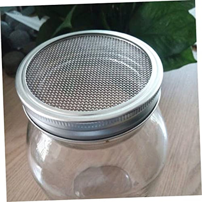 Sprouting Lids for Mason Jars Set of 4 Stainless Steel Wide Mouth Covers 2.75 Inch with Removable Screen for Seed Sprouting Spice Sifting and Kitchen Use