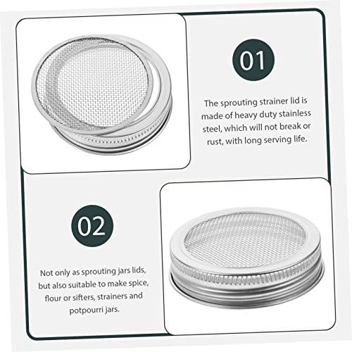 Stainless Steel Mesh Cover for Jar Sprouting Kit Wide Mouth Lids Easy Sprouts Grower for Bean Sprouts