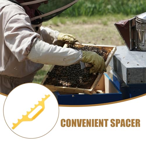 DOITOOL Beekeeping Frame Spacer Tool Plastic Hive Frame Dividers 8pcs Yellow for Beehive Management
